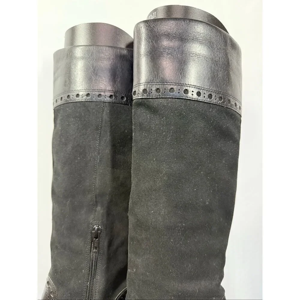 Franco Sarto Women’s black/black leather suede tall riding boot L Torch size 7.5